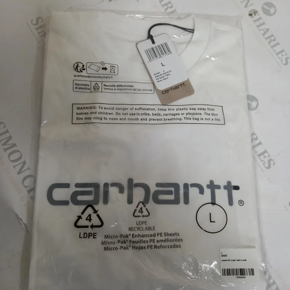 CARHARTT WHITE T-SHIRT - SIZE LARGE 