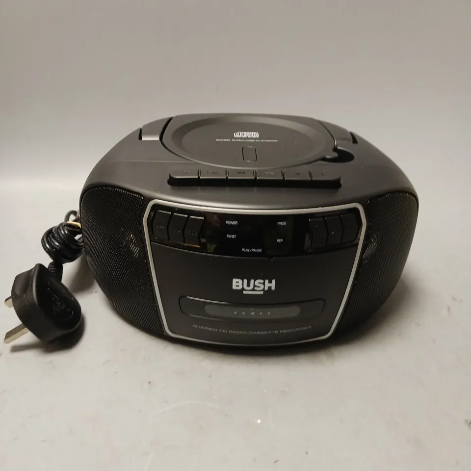 BUSH CD/CASSETTE BOOMBOX WITH RADIO BLACK