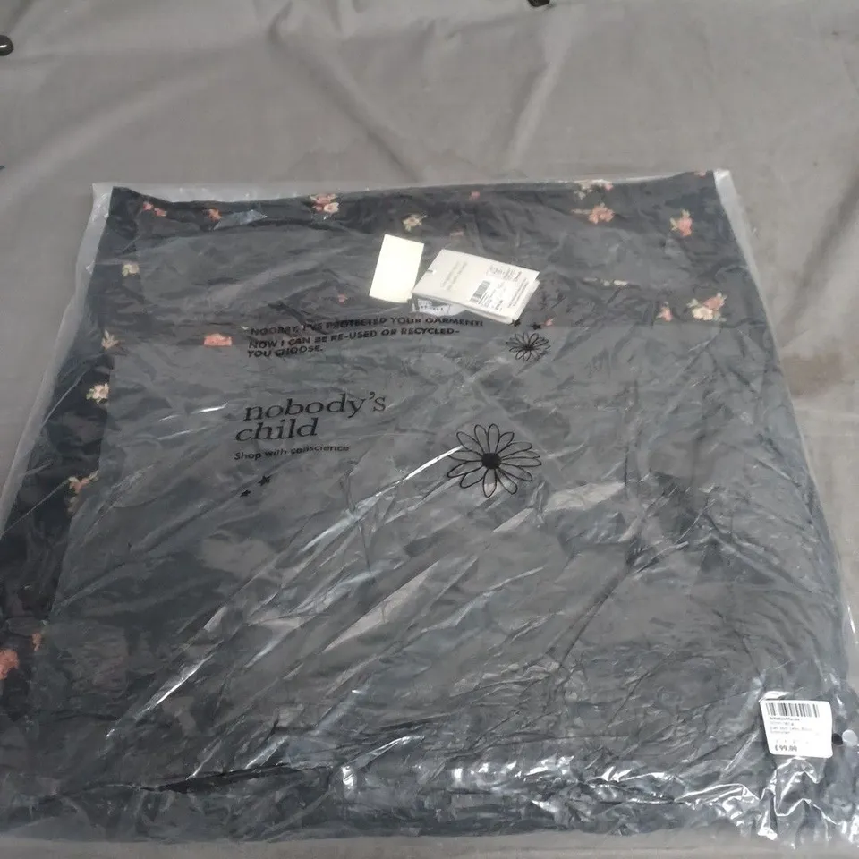 NOBODY'S CHILD EDEN MINI DRESS BLACK EMBROIDERY – UK 6 (EU 34, USA 2)