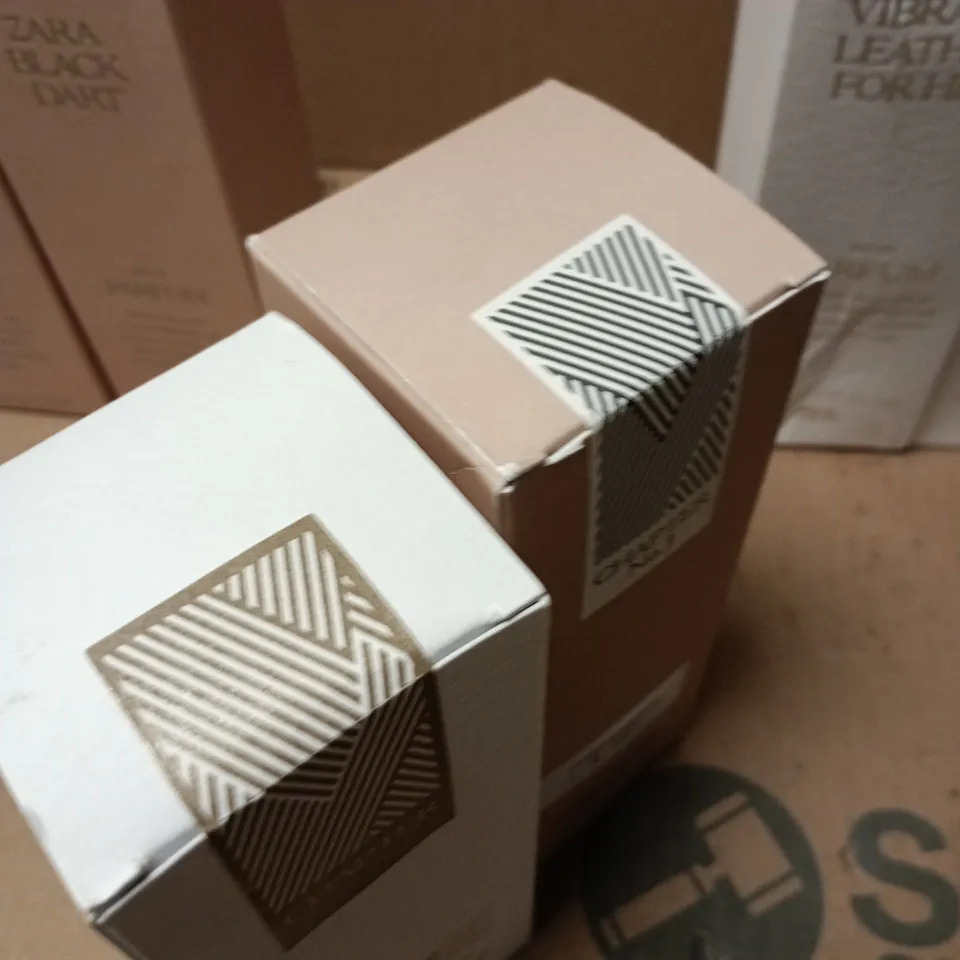 LOT OF 6 BOXED AND SEALED ZARA 80ML EAU DE PARFUMS TO INCLUDE 3X VIBRANT LEATHER FOR HER AND BLACK DART 