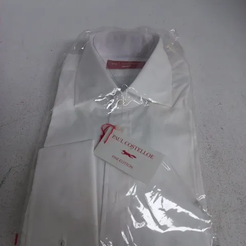PAUL COSTELLOE FINE COTTON SHIRT – WHITE, UK 17