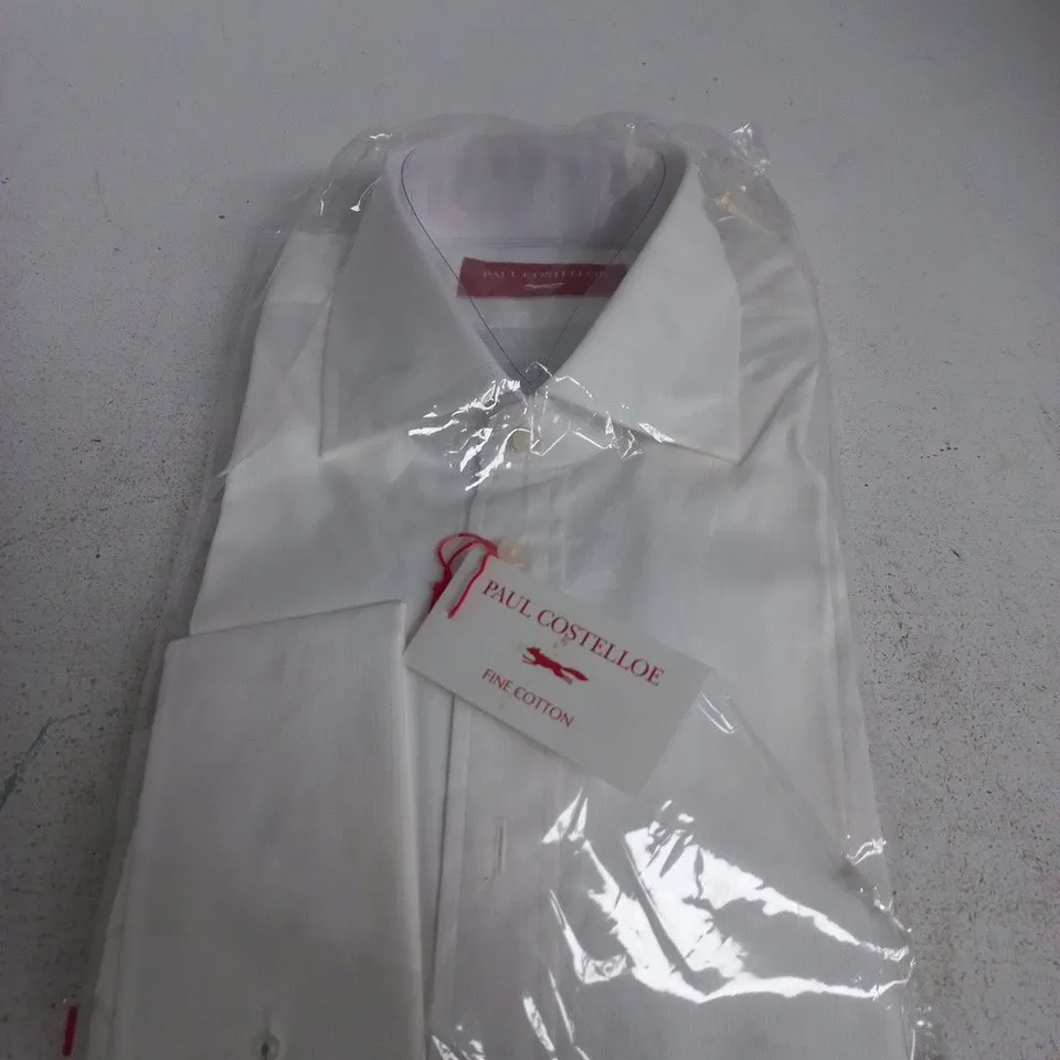 PAUL COSTELLOE FINE COTTON SHIRT – WHITE, UK 17