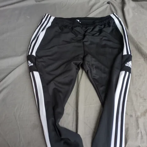 ADIDAS AEROREADY TRACK PANTS - BLACK WITH WHITE 3-STRIPE SIDE PANELS, UK XL