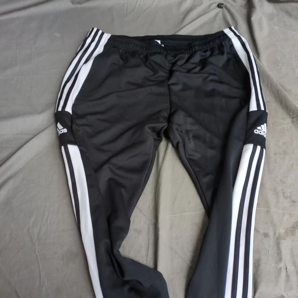ADIDAS AEROREADY TRACK PANTS - BLACK WITH WHITE 3-STRIPE SIDE PANELS, UK XL