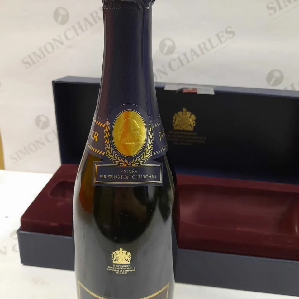 BOXED POL ROGER SIR WINSTON CHURCHILL CHAMPAGNE VINTAGE 1999 75CL BY APPOINTMENT TO H.M. QUEEN ELIZABETH II PURVEYORS OF CHAMPAGNE POL ROGER