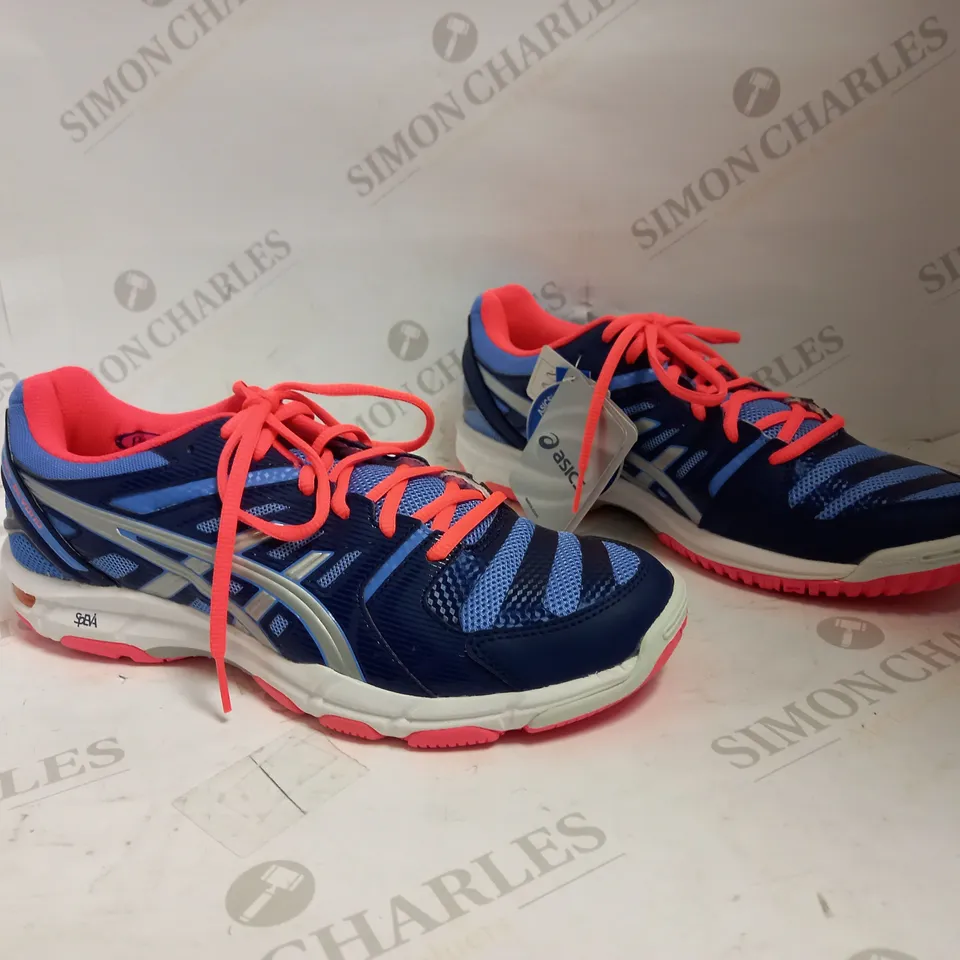 OASICS POWDER BLUE/SILVER/FLASH CORAL WOMENS UK 8 1/2