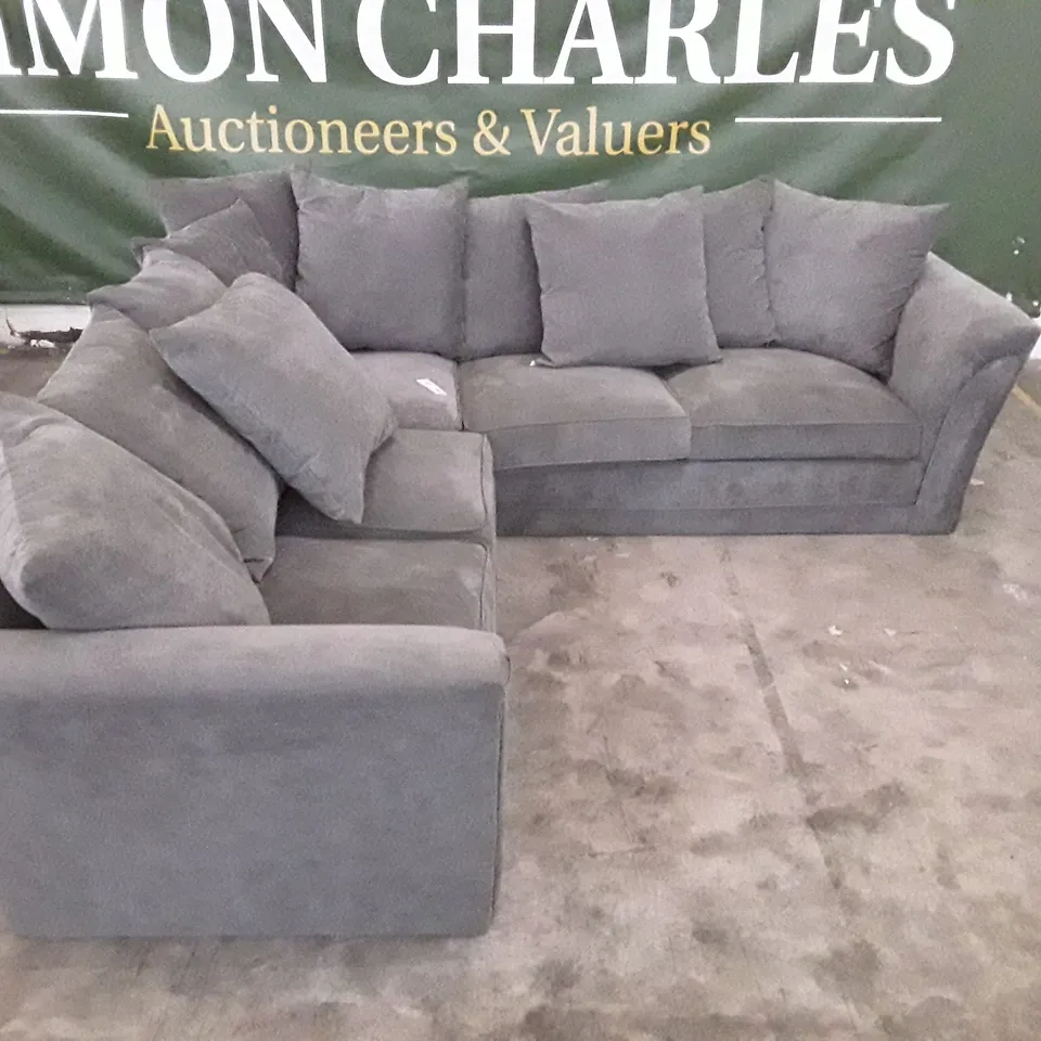 QUALITY DESIGNER L-SHAPED SOFA - GRAPHITE FABRIC (3 PIECES)