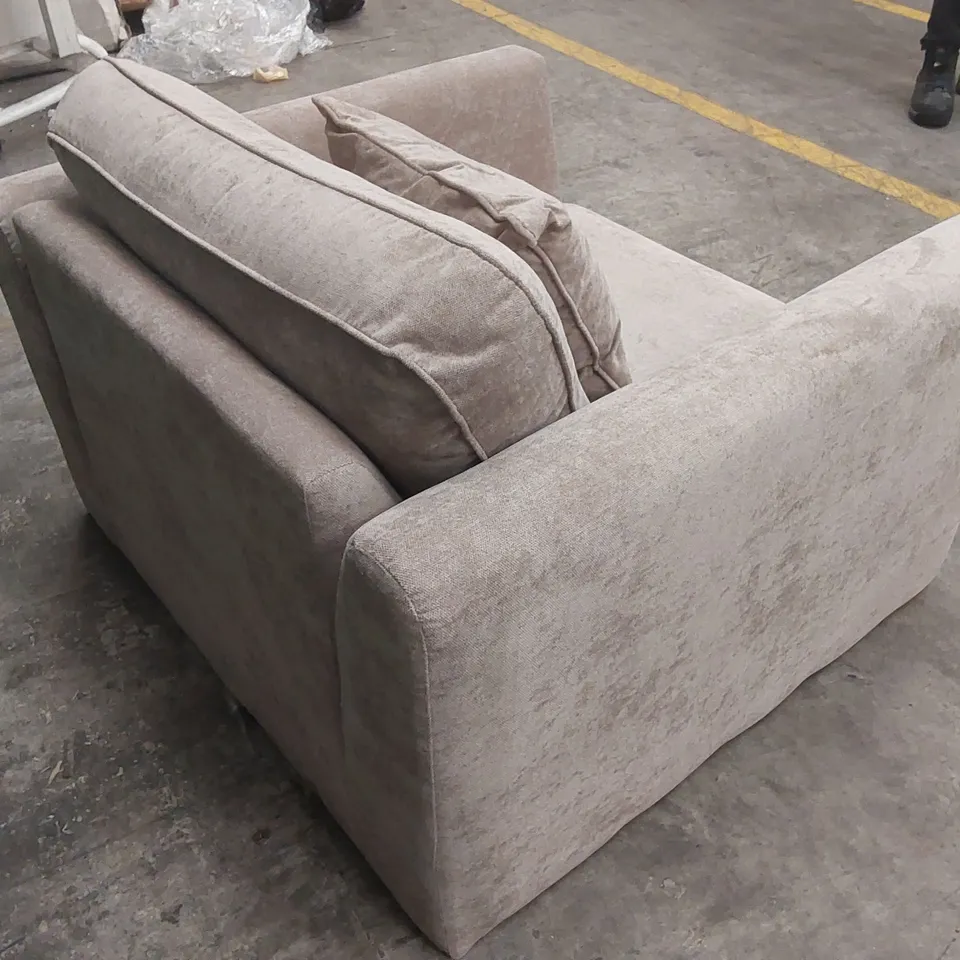 DESIGNER FABRIC UPHOLSTERED ARMCHAIR 