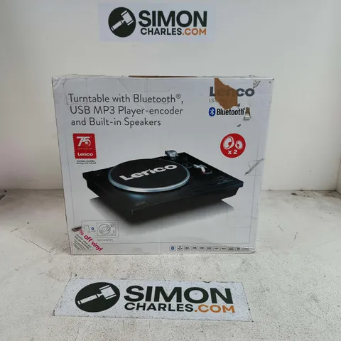 BOXED LENCO TURNTABLE WITH BLUETOOTH AND BUILT IN SPEAKERS - LS-55BK UK