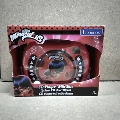 BOXED ZAG HEROES MIRACULOUS CD PLAYER WITH MICROPHONES