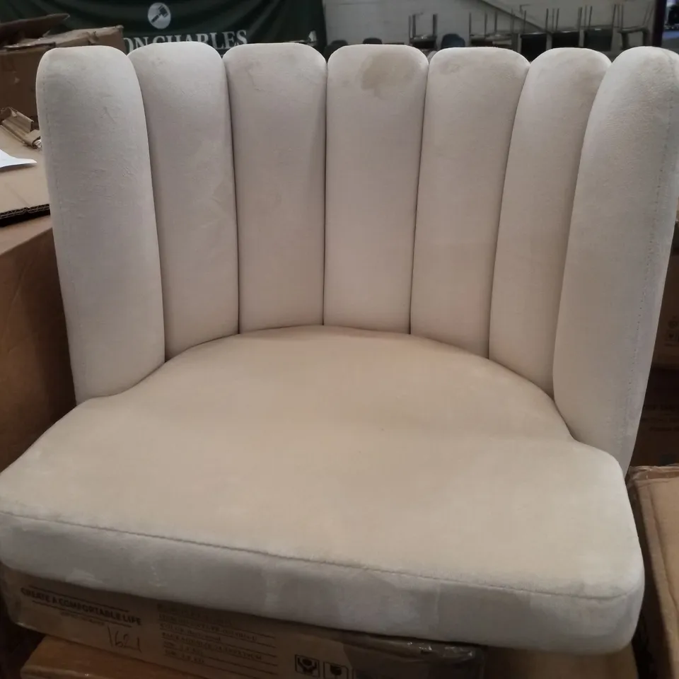 BOXED MARKLAND DINING CHAIR - WHITE [VELVET]