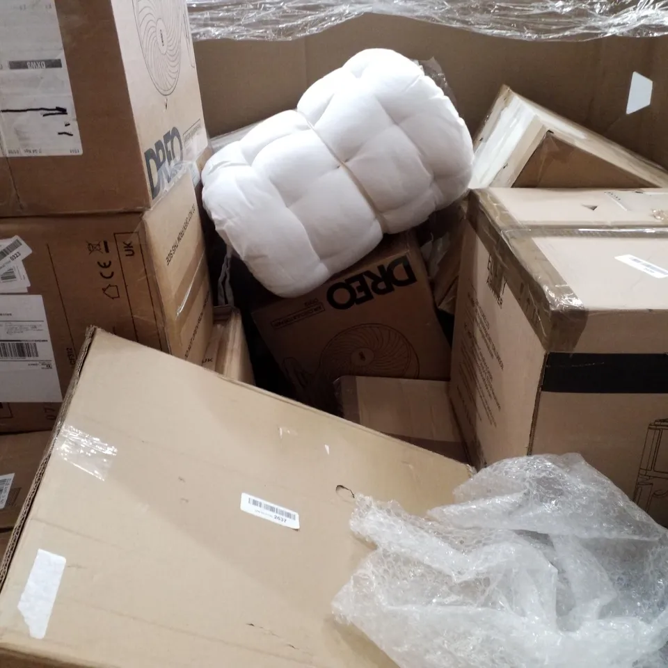 PALLET OF ASSORTED PRODUCTS INCLUDING DUPRAY MULTI-USE STEAM CLEANER, AIR FRYERS, AIR CIRCULATION FANS, ELECTRICAL HEATING PADS