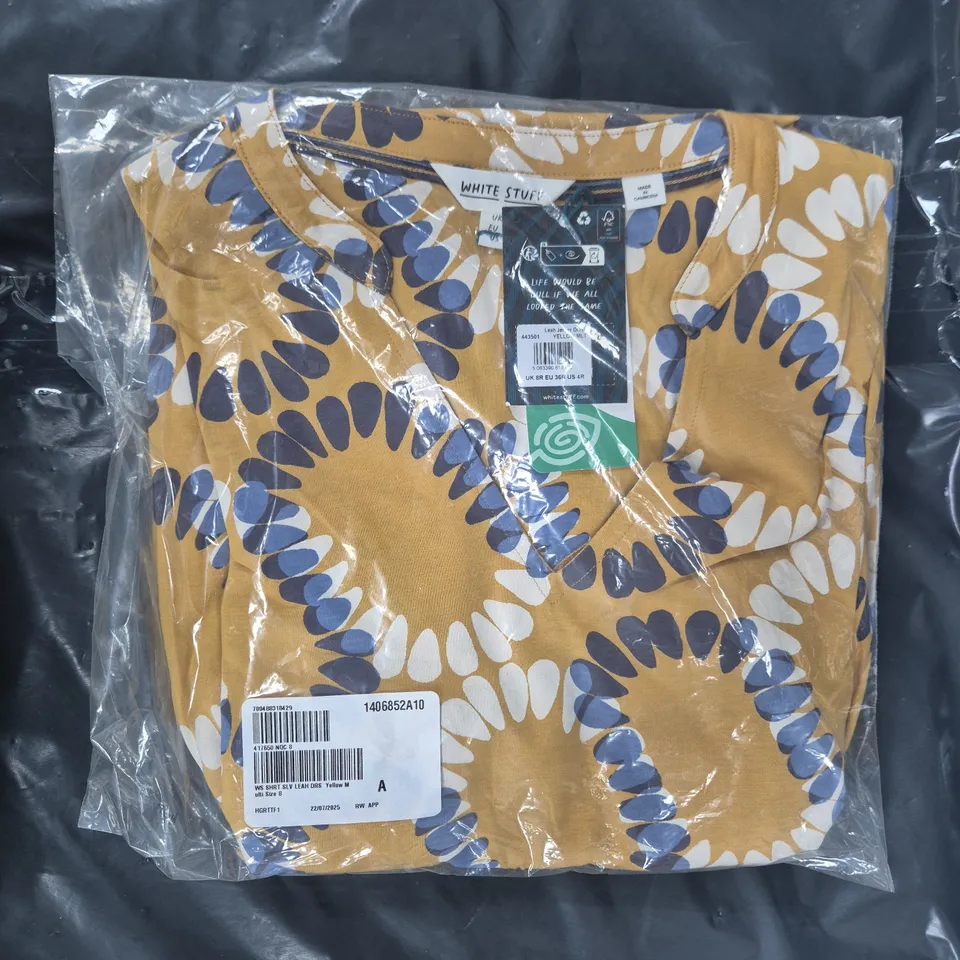 SEALED WHITE STUFF SHORT SLEEVE LEAH DRESS IN YELLOW MULTI SIZE 8