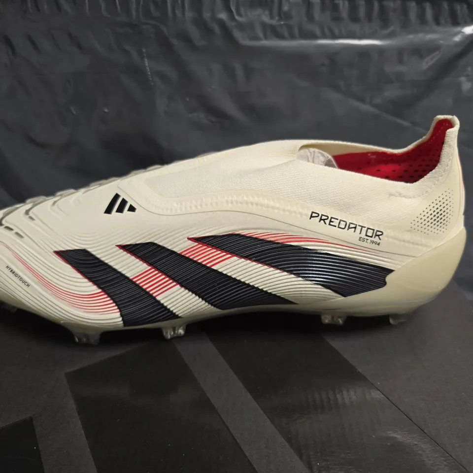 ADIDAS PREDATOR ELITE LL FG FOOTBALL BOOTS – WHITE/BLACK/RED, UK 9.5 (US 10 / EU 44)