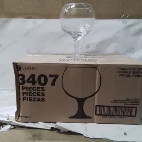 BOXED LIBBEY SUPER SCHOONER GLASSES APPROXIMATELY 6