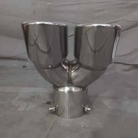 Chrome twin-cup candle holder 