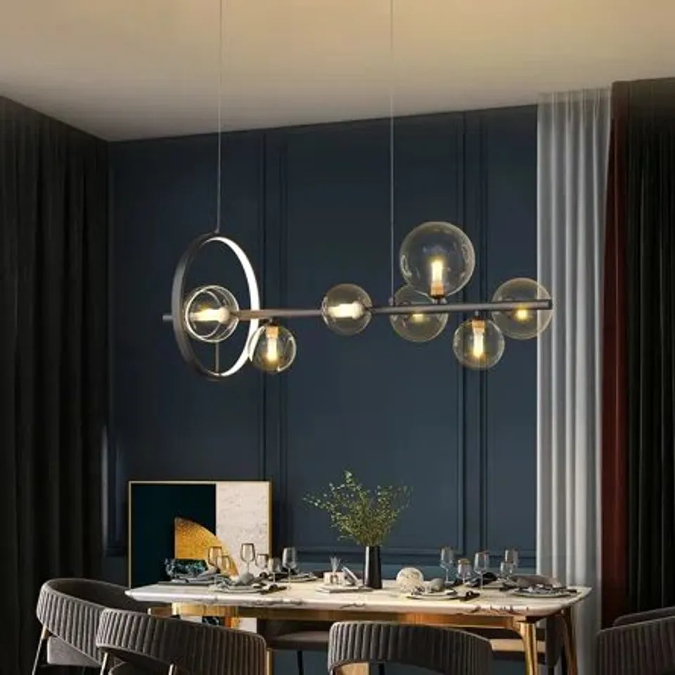 BOXED MODERN MINIMALIST 7-LIGHT GLASS GLOBE LIGHT (1 BOX)