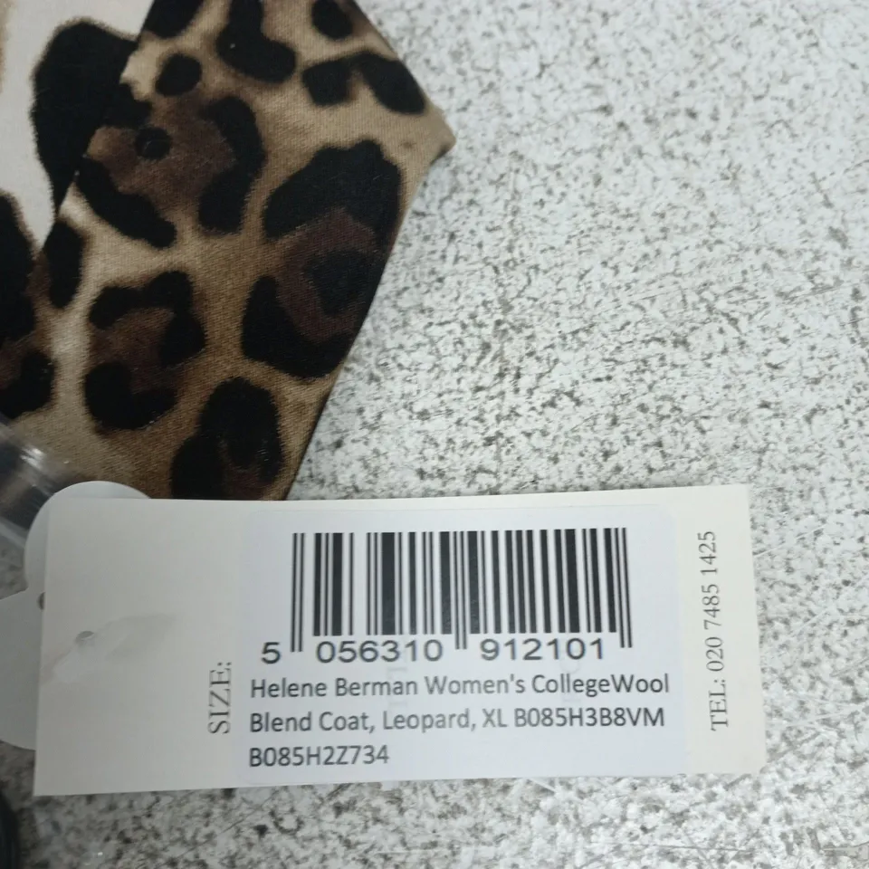 HELENE BERMAN LEOPARD PRINT WOOL-BLEND COAT – WOMEN’S XL