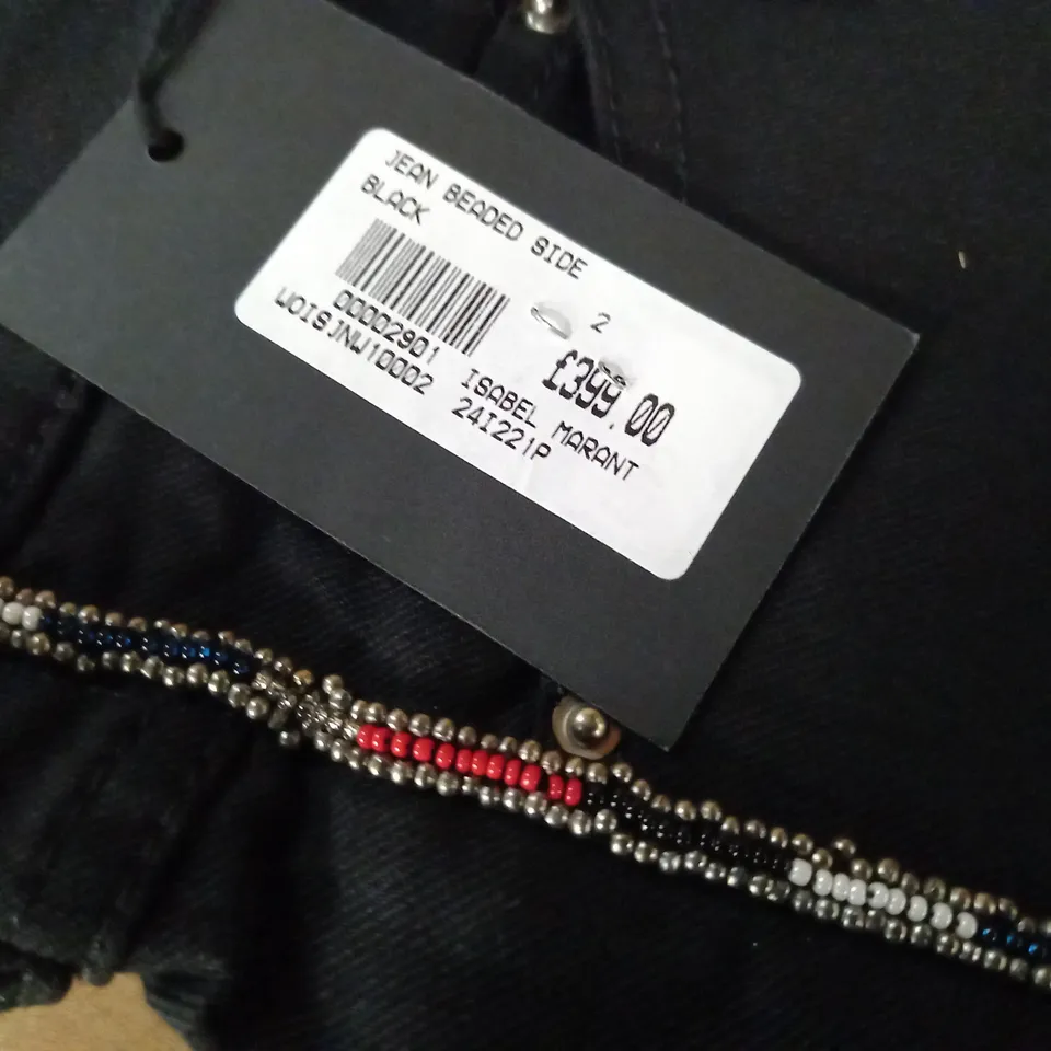 BRAND NEW ISABEL MARANT SIDE BEADED JEANS IN BLACK - 2