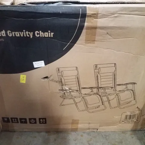 BOXED PADDED GRAVITY CHAIR 2PK WITH FREE CUPHOLDERS