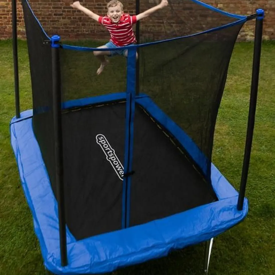 BOXED SPORTSPOWER 8' × 6' BOUNCE PRO RECTANGULAR TRAMPOLINE & ENCLOSURE RRP £199