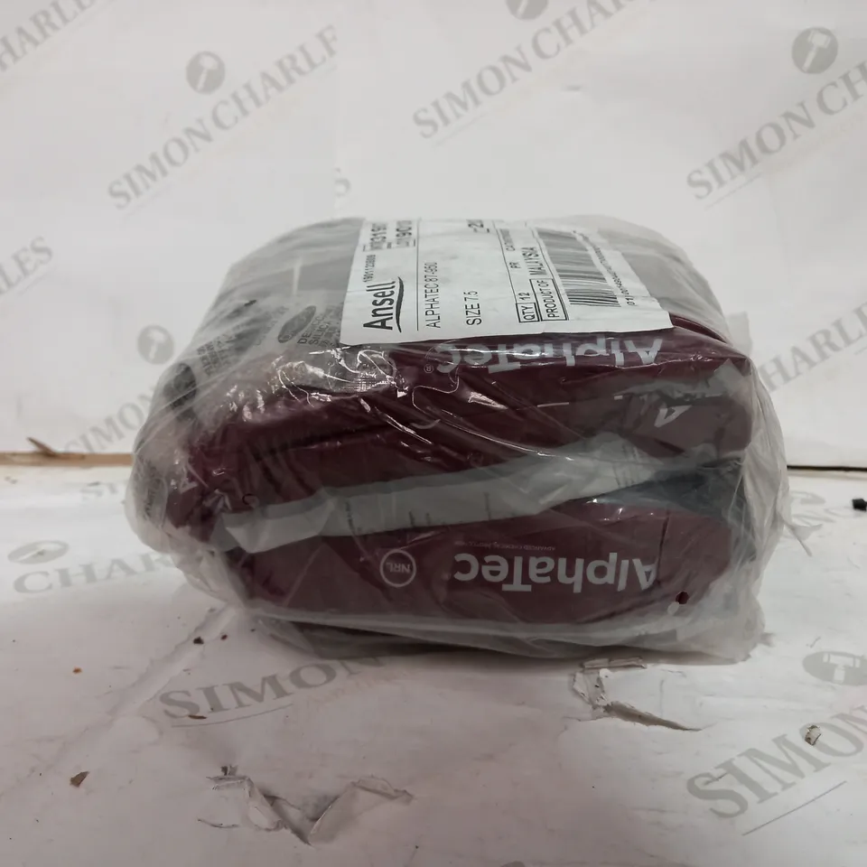 LOT OF APPROXIMATELY 12 BRAND NEW PAIRS OF ANSELL ALPHATECH 87-950 PROTECTIVE GLOVES SIZE 7.5