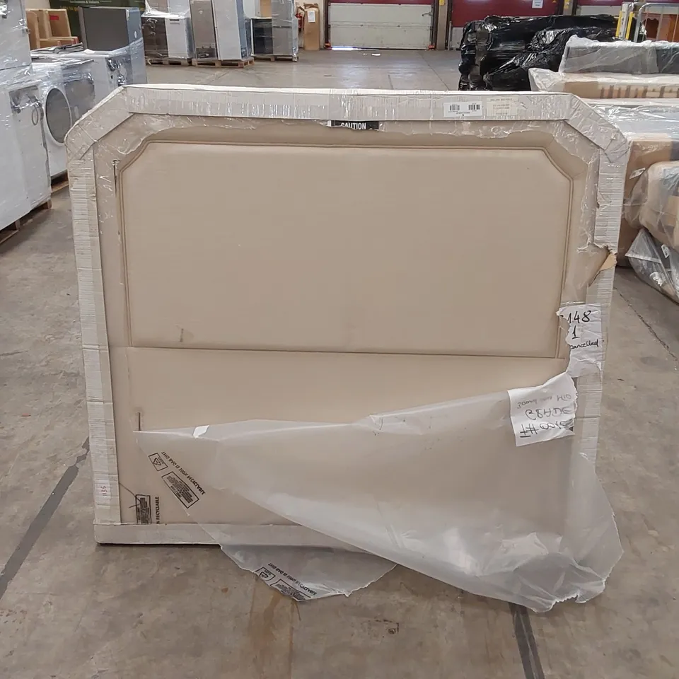 BAGGED DESIGNER WILLOW AND HALL 150cm KING SIZE SALISBURY FABRIC UPHOLSTERED HEADBOARD - BEIGE