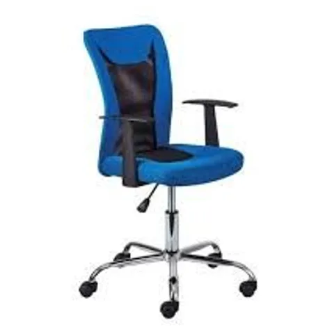 BRAND NEW & BOXED DONNY POLYTHER OFFICE CHAIR IN BLUE WITH ARMS (1 BOX)