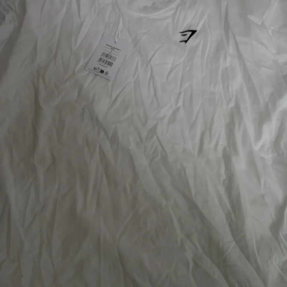 GYMSHARK WHITE LOGO TOP - MEDIUM
