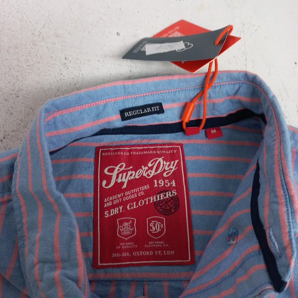SUPERDRY CLASSIC OXFORD LONG SLEEVE SHIRT – BLUE STRIPE, UK M