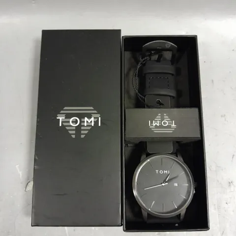 BOXED TOMI BLACK DIAL WATCH