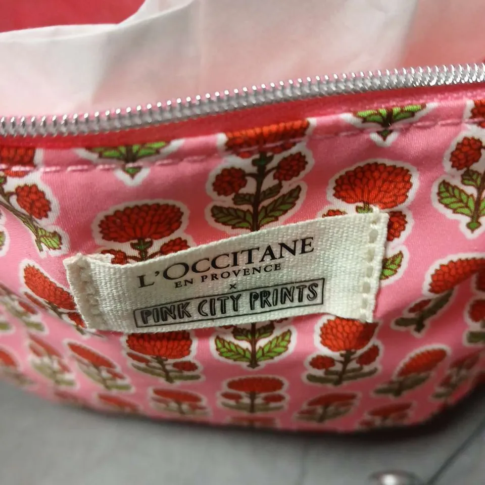 L'OCCITANE EN PROVENCE X PINK CITY PRINTS COSMETIC BAG BEAUTY SET ,