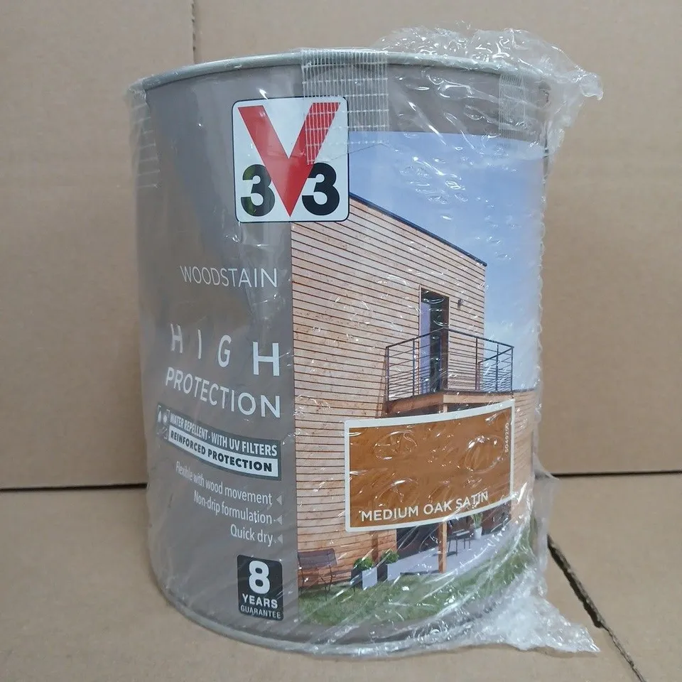 3V3 WOODSTAIN HIGH PROTECTION PAINT - MEDIUM OAK SATIN (2.5L)