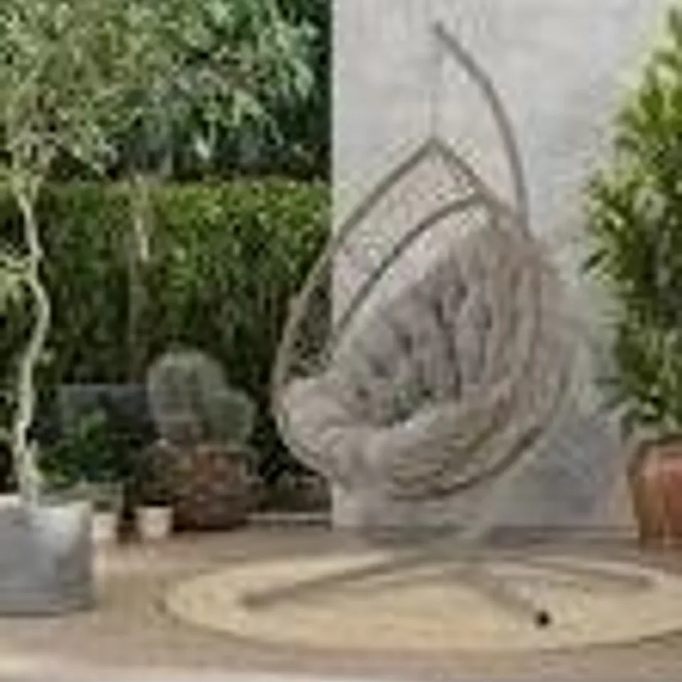 BOXED MY GARDEN STORIES OSLO COLLAPSIBLE COCOON EGG CHAIR - NATURAL 