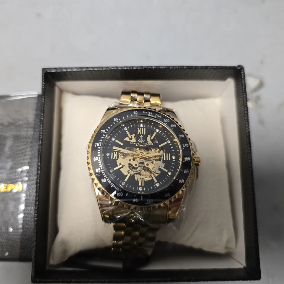 SAMUEL JOSEPH SKELETON MECHANISM EXHIBITION BACK CASE WATCH 
