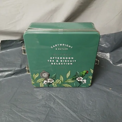 CARTWRIGHT AND BUTLER AFTERNOON TEA AND BISCUIT SELECTION IN TIN