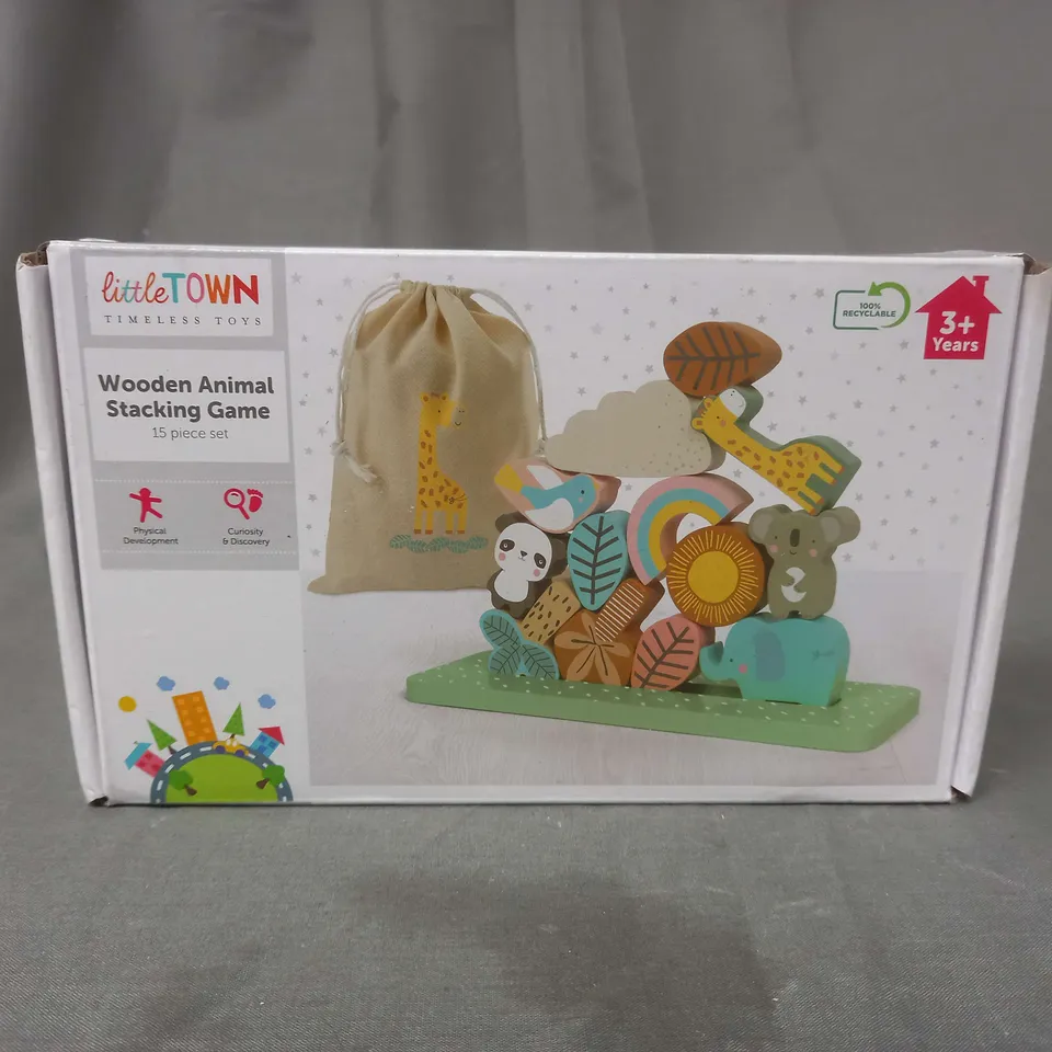 LITTLE TOWN WOODEN ANIMAL STACKING GAME - 3 YEARS+