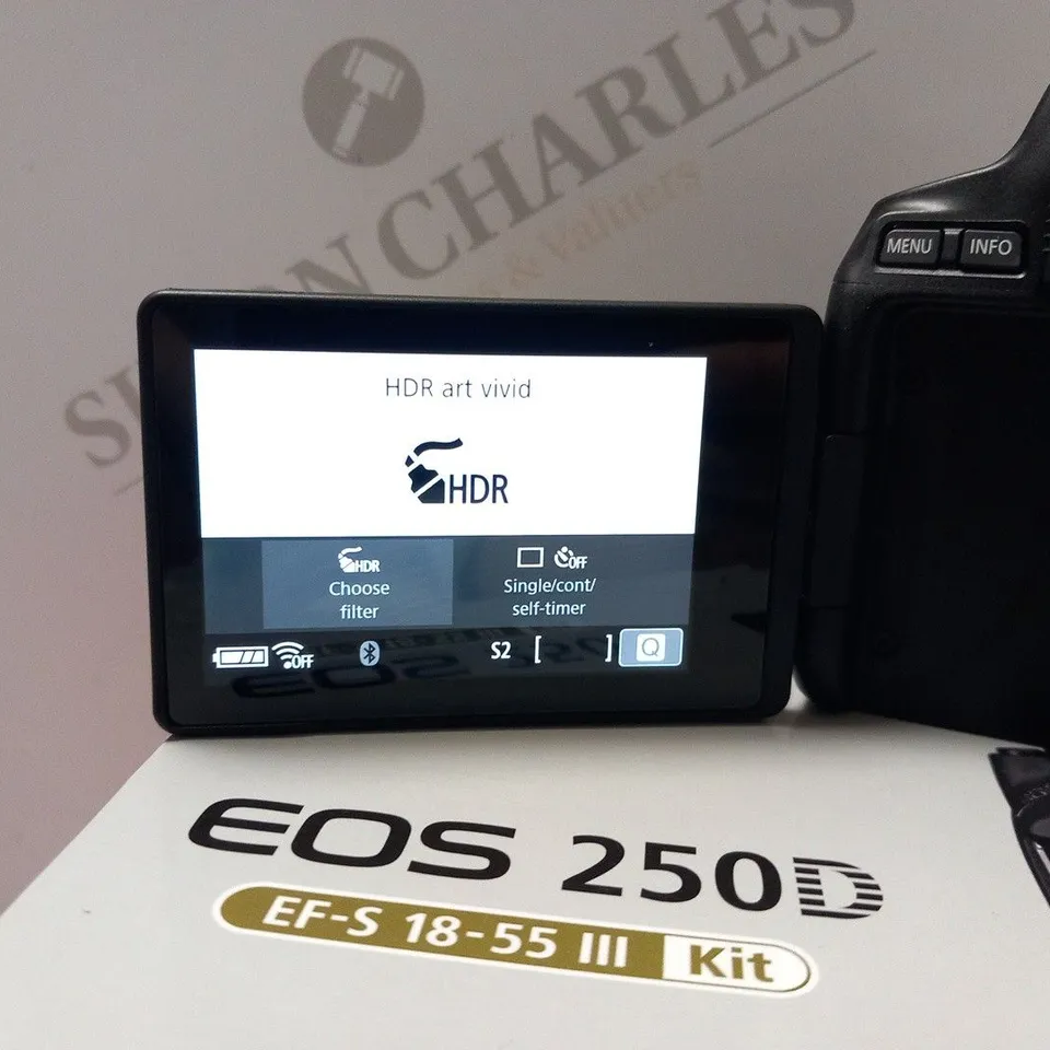 BOXED CANON ESSENTIAL TRAVEL KIT TO INCLUDE;  EOS 250D, EF-S 18-55 III AND TRAVEL BAG