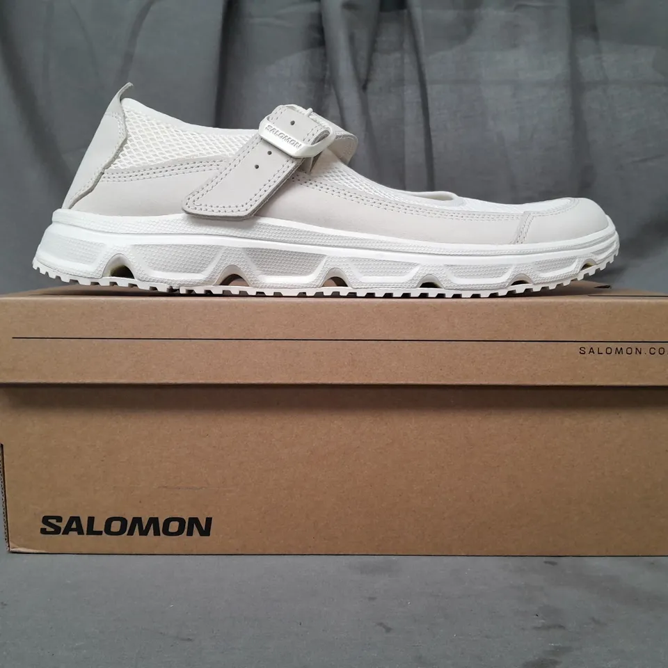 BOXED PAIR OF SALOMON RX MARIE-JEANNE SHOES IN WHITE UK SIZE 10.5