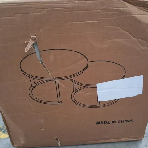BOXED ROUND NESTING TABLES - WHITE