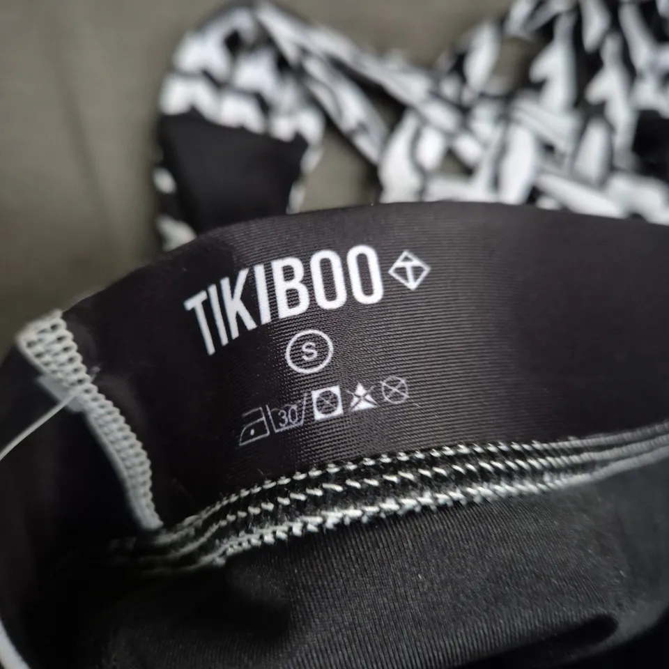 TIKIBOO ZEBRA PRINT SPORTS BRA - WOMEN'S UK SIZE SMALL (S) - BLACK/WHITE