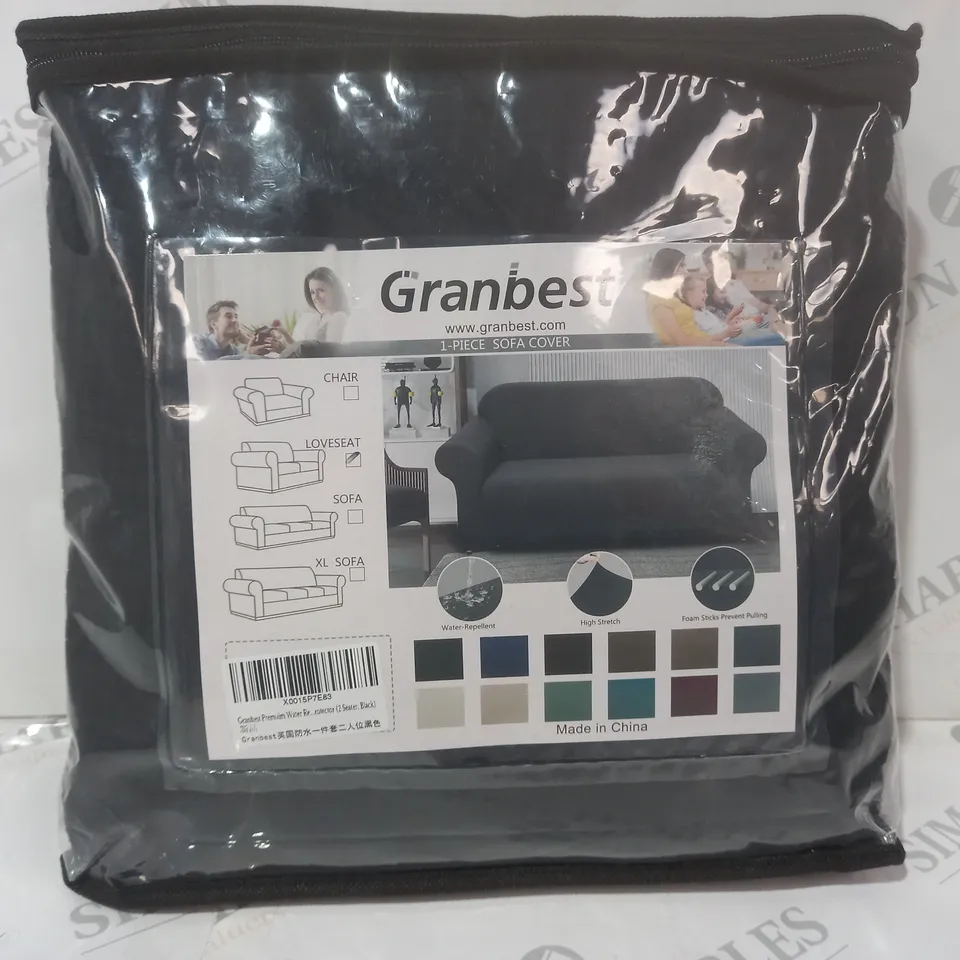 GRANBEST 1-PIECE SOFA COVER IN BLACK