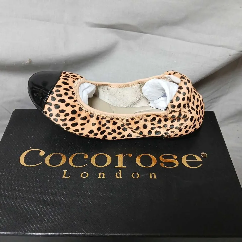 COCOROSE LONDON HARROW LEOPARD FLATS – WOMEN'S LEOPARD PRINT, UK 4 (EU 37)