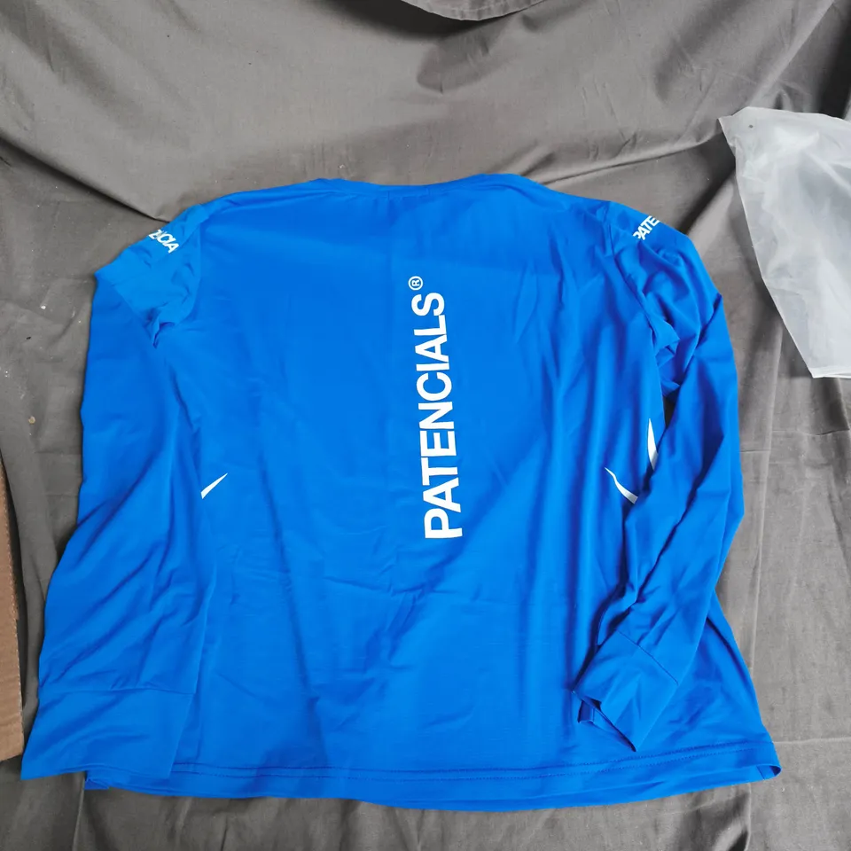 PATENCIALS BLUE LONG-SLEEVE ATHLETIC TOP –  SIZE M
