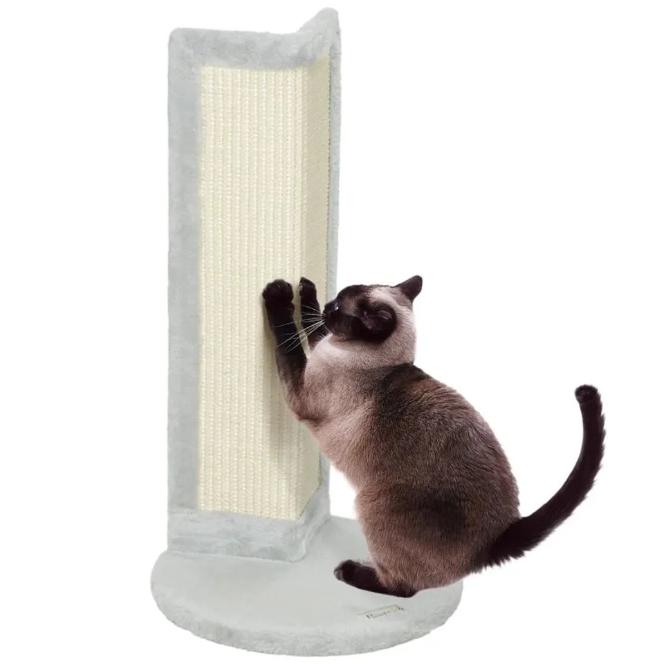 BOXED PAWHUT 56CM CORNER CAT SCRATCHING POST WITH SISAL SCRATCHING PAD, GREY (1BOX)