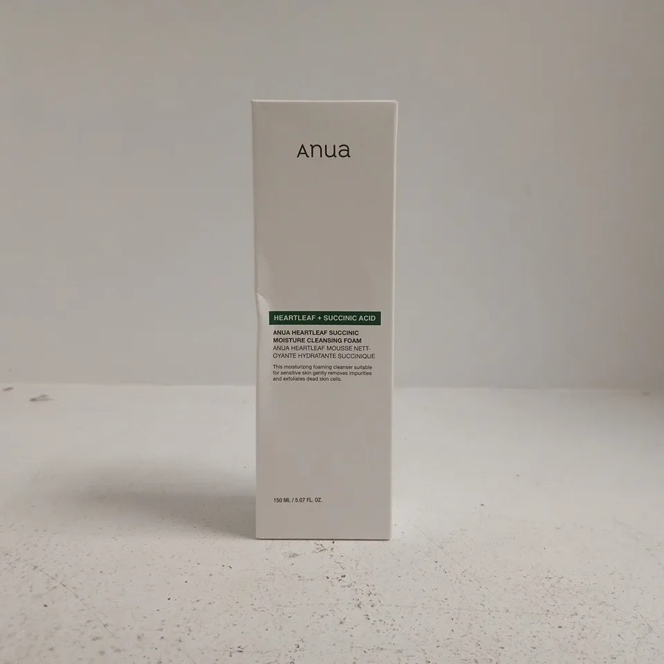ANUA HEARTLEAF + SUCCINIC ACID MOISTURE CLEANSING FOAM (150ML)