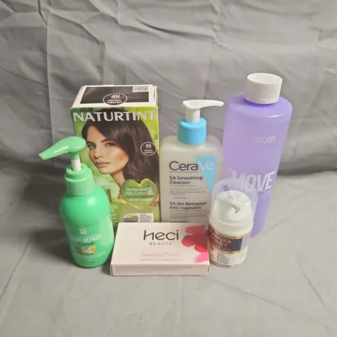 APPROXIMATEY 20 ASSORTED HEALTH AND BEAUTY PRODUCTS TO INCLUDE - GLAMRDIP REMOVE N07 - CERAVE SMOOTHING CLEANSER - GIVE ME HAIR REPAIR - ETC