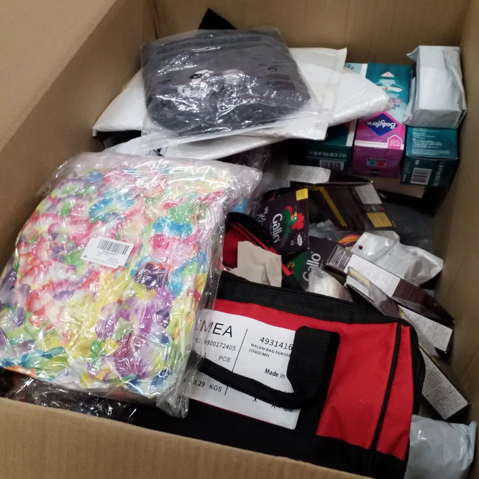 PALLET OF 4 BOXES CONTAINING ASSORTED PRODUCTS INCLUDING UNICORN COLOURING KIT, LED FLASHLIGHT GLOVES, INK CARTRIDGES, NYLON BAG, PAINT BY NUMBERS KIT, MINECRAFT PIG MONEY BANK  