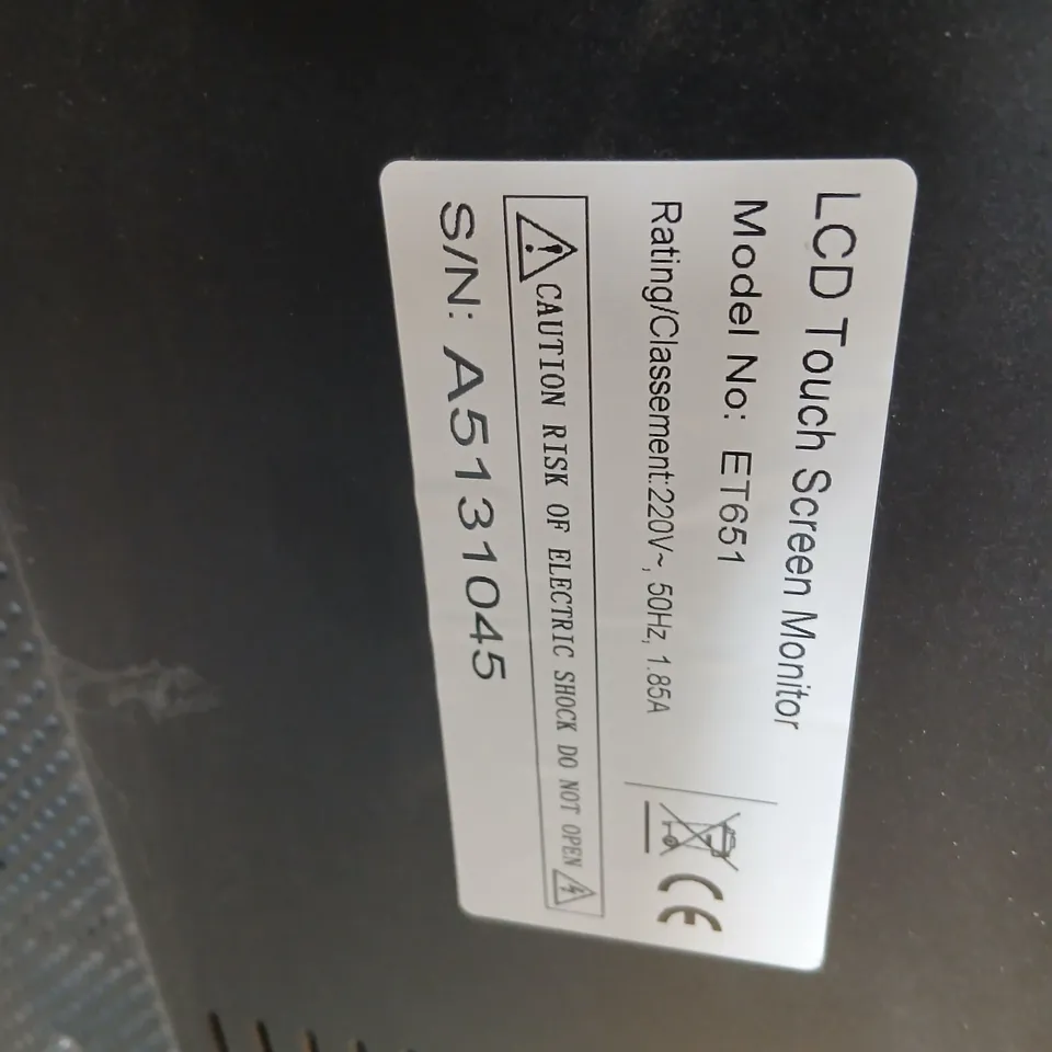 LCD TOUCH SCREEN MONITOR – MODEL ET651
