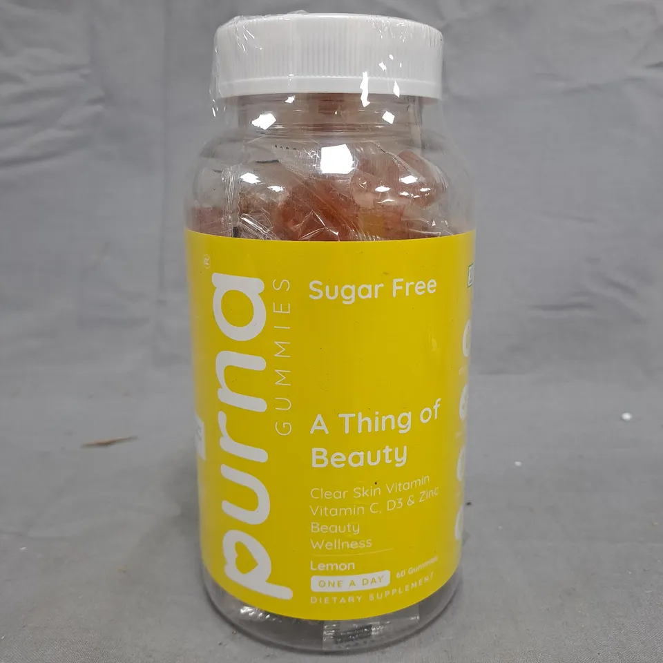 BOX OF APPROX 24 PURA GUMMIES SUGAR FREE VITAMIN C, D3 & ZINC – LEMON FLAVOR - COLLECTION ONLY